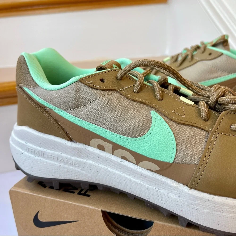 NWT Nike ACG Lowcate Athletic Trail Shoes Unisex Green / Brown - Picture 7 of 13
